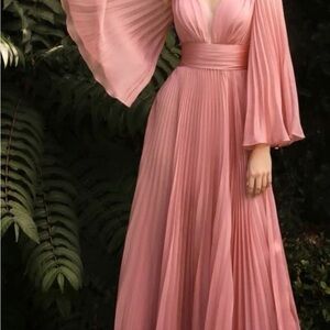 Boho pleated wedding guest dress, rose gold, size 10 Cinderella Devine BNWT